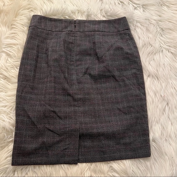 Loft Mini Pencil Skirt Dark Gray Plaid - Picture 6 of 10